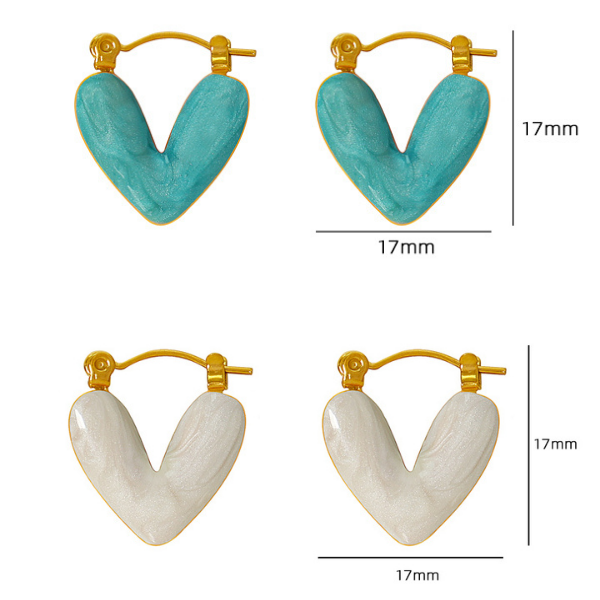 Pendientes Pequeños de Corazón Colorido