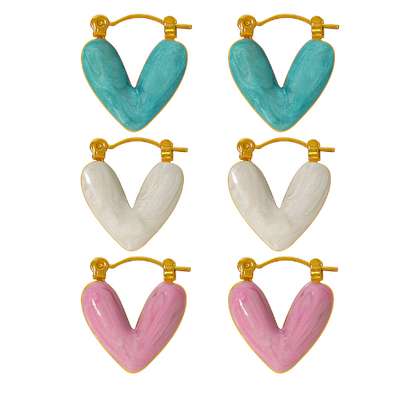 Pendientes Pequeños de Corazón Colorido