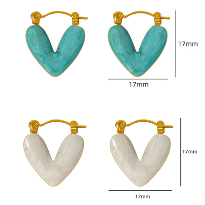 Pendientes Pequeños de Corazón Colorido